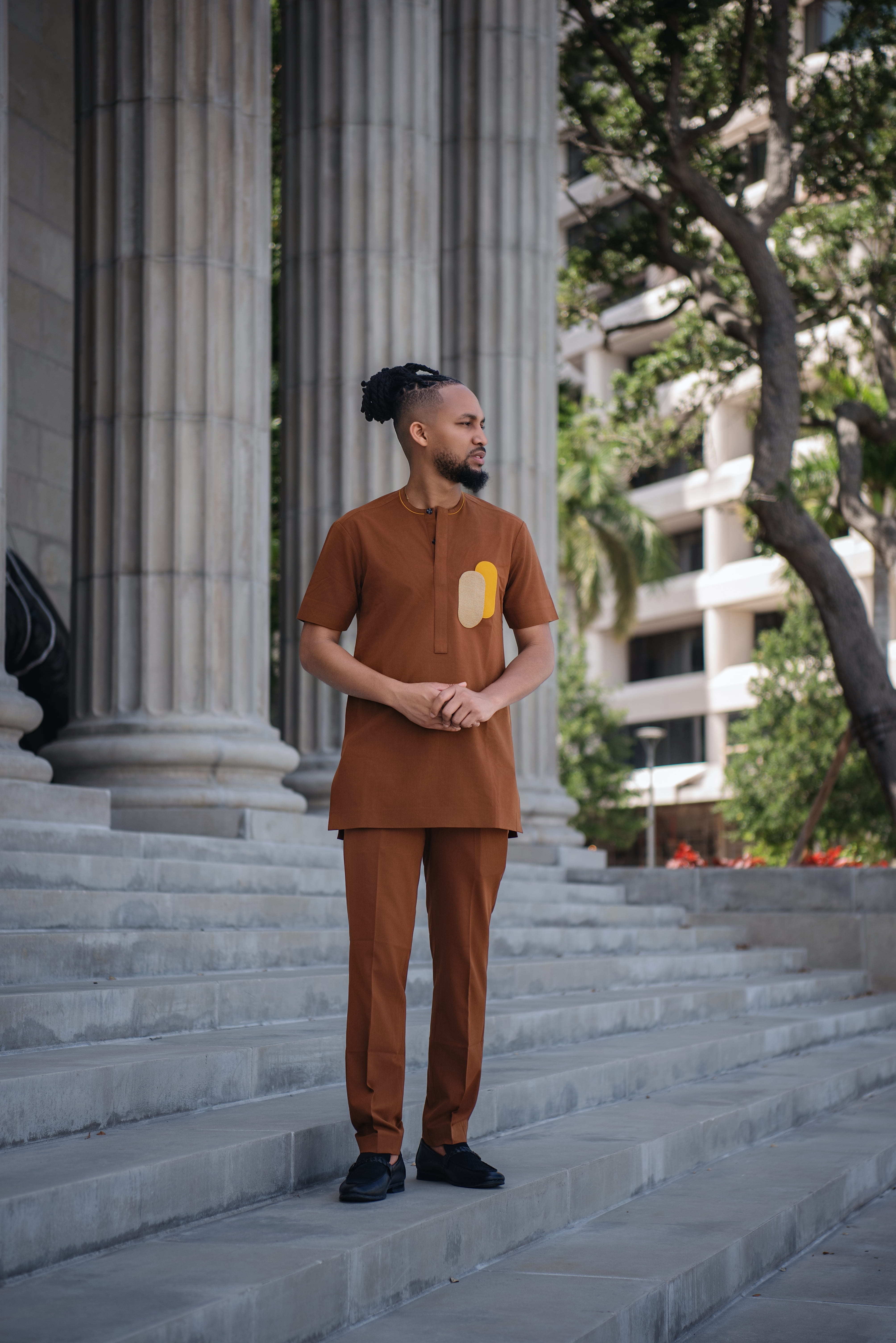 Crowned Covenant Set - Modern African Men's Two-Piece Outfit | Richfabrik