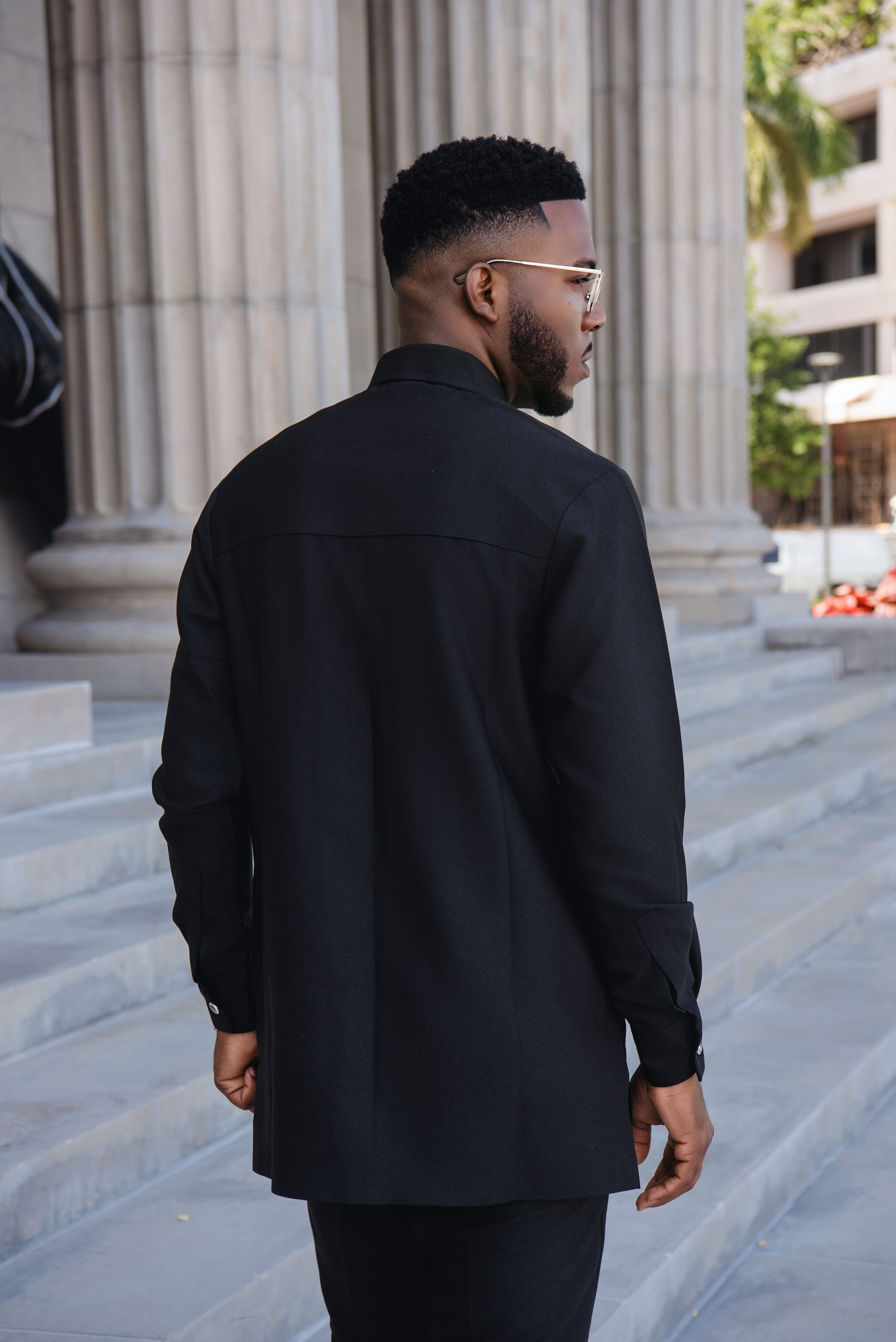 Black Stone Senator – Modern African Men’s Two-Piece Outfit | Richfabrik