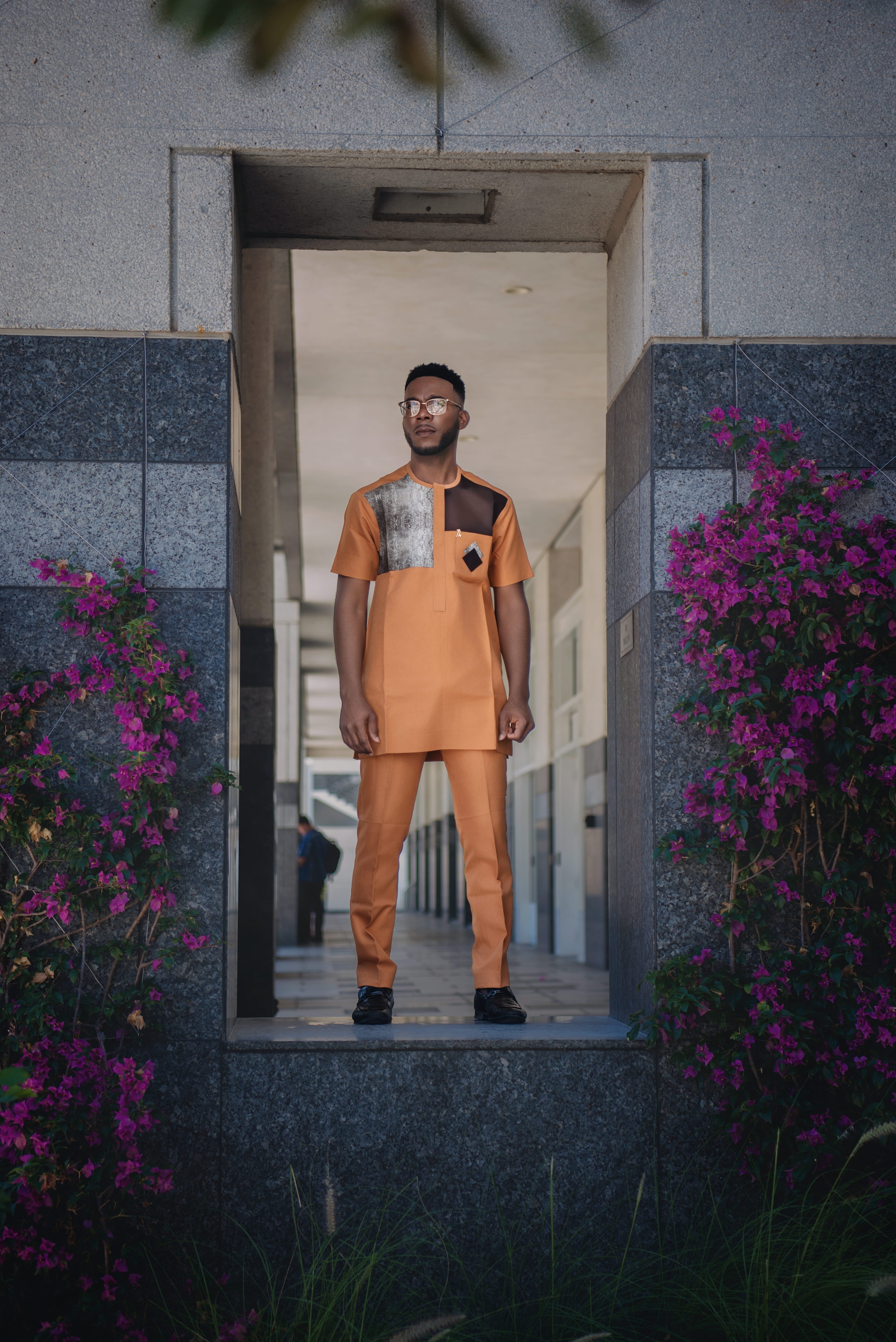 The Golden Monarch – Modern African Men’s Two-Piece Outfit | Richfabrik